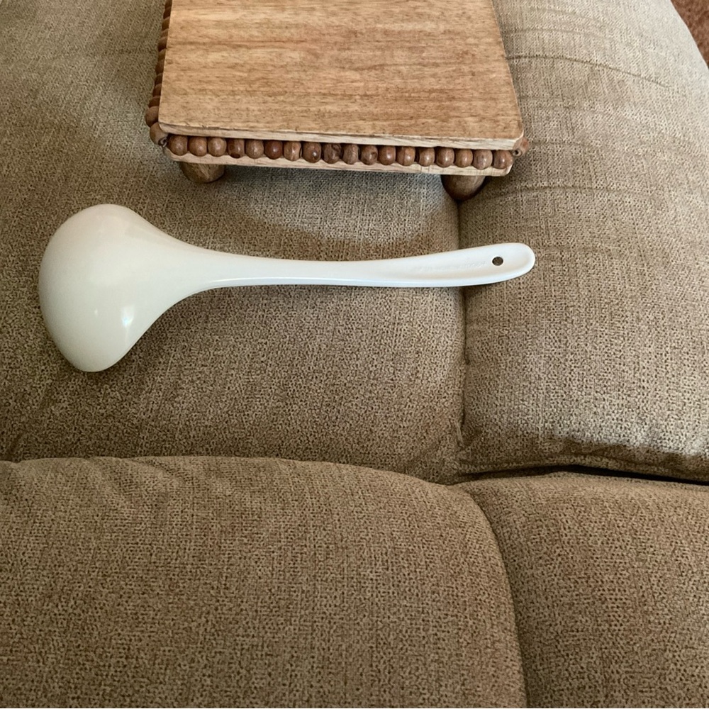Vintage Melamine Spoon Tai-Hong 7006-A Sm Ladle White W Leaf Pattern HTF EUC - Picture 5 of 9